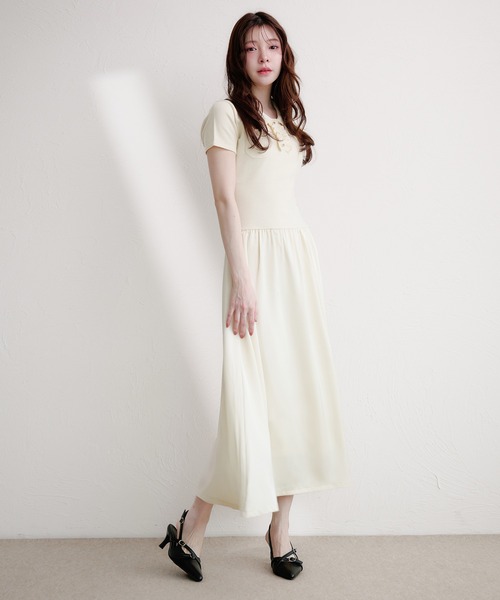 fupel(フぺル)の「docking polo knit onepiece / ドッキングポロニットワンピース(ワンピース・レディース・ネイビー/アイボリー・FREE)」の6枚目の写真