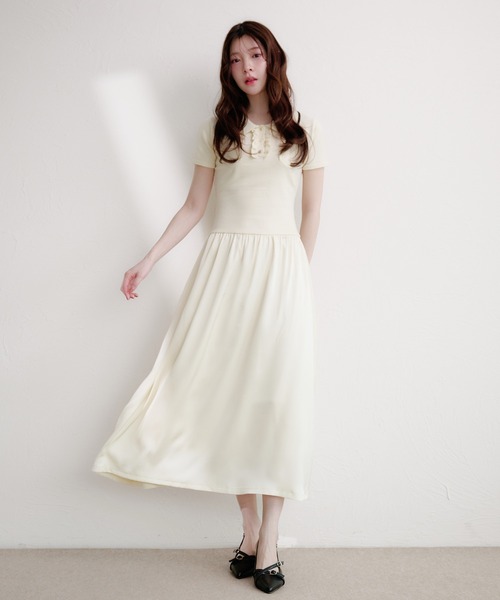 fupel(フぺル)の「docking polo knit onepiece / ドッキングポロニットワンピース(ワンピース・レディース・ネイビー/アイボリー・FREE)」の5枚目の写真