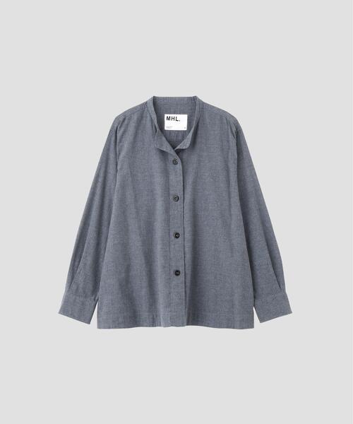 MHL.（エムエイチエル）の「TOP DYED COTTON POPLIN（シャツ/ブラウス・レディース・ブルー/チェック・2/1）」の8枚目の写真