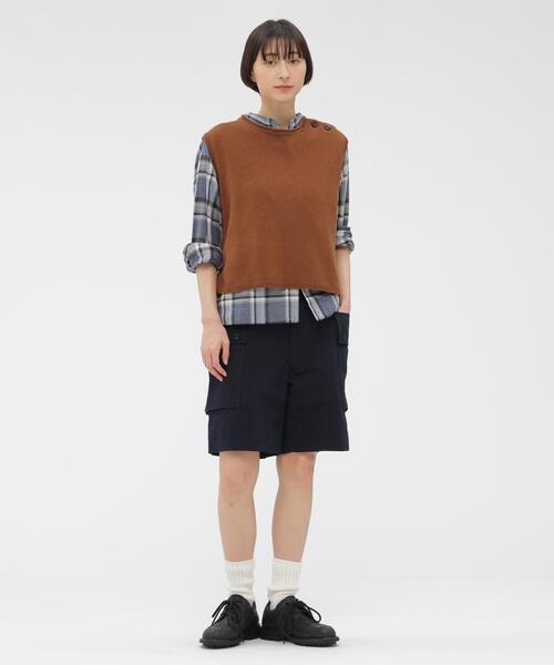 MHL.（エムエイチエル）の「TOP DYED COTTON POPLIN（シャツ/ブラウス・レディース・ブルー/チェック・2/1）」の11枚目の写真