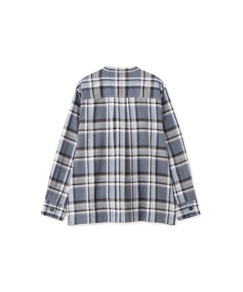 MHL.（エムエイチエル）の「TOP DYED COTTON POPLIN（シャツ/ブラウス・レディース・ブルー/チェック・2/1）」の5枚目の写真