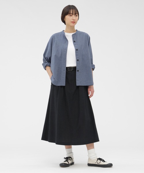 MHL.（エムエイチエル）の「TOP DYED COTTON POPLIN（シャツ/ブラウス・レディース・ブルー/チェック・2/1）」の3枚目の写真