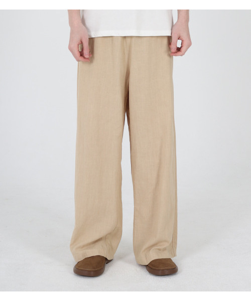 BUTTON SEOUL(ボタンソウル)の「ラミイージーバンディングパンツ(ベージュ)(その他パンツ・メンズ・その他・M/L/XL)」の2枚目の写真