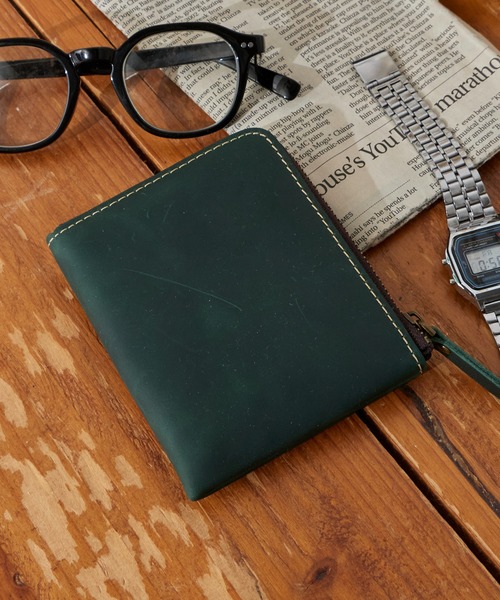 ROOPTOKYO(ループトウキョウ)の「OKUOKU 0909/オクオク 本革ヴィンテージライク 牛革クレイジーホースレザー コンパクト 2つ折り ラウンドジップウォレット 2026年春夏(財布・メンズ・イエロー/グリーン/レッド系その他/ダークブラウン/ブラック/ブルー/ライトブラウン・FREE)」の5枚目の写真