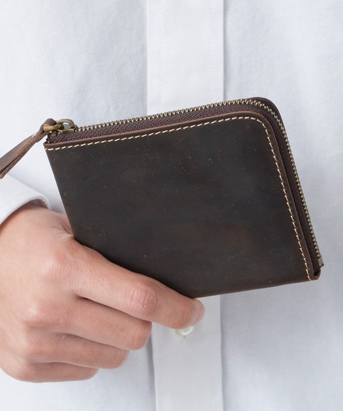 ROOPTOKYO(ループトウキョウ)の「OKUOKU 0909/オクオク 本革ヴィンテージライク 牛革クレイジーホースレザー コンパクト 2つ折り ラウンドジップウォレット 2026年春夏(財布・メンズ・イエロー/グリーン/レッド系その他/ダークブラウン/ブラック/ブルー/ライトブラウン・FREE)」の14枚目の写真