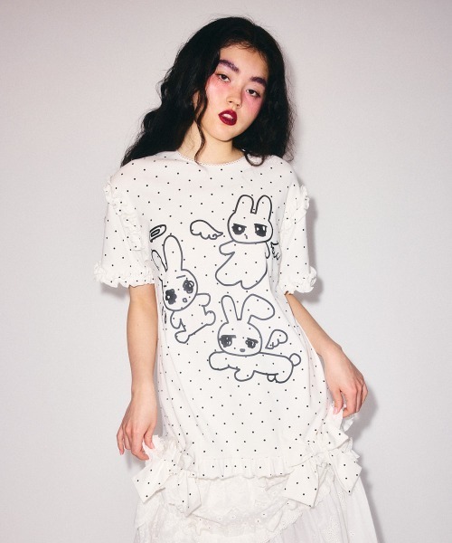 BABY BUNNIES DOT MINI ワンピース（Tシャツ/カットソー）｜Candy