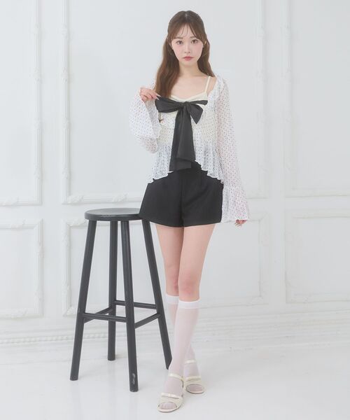 MAJESTIC LEGON（マジェスティックレゴン）の「ビッグリボンカップ付きキャミ（キャミソール・レディース・ブラック/アイボリー/ピンク/ホワイト系その他3・MEDIUM）」の9枚目の写真