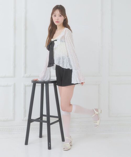 MAJESTIC LEGON（マジェスティックレゴン）の「ビッグリボンカップ付きキャミ（キャミソール・レディース・ブラック/アイボリー/ピンク/ホワイト系その他3・MEDIUM）」の10枚目の写真