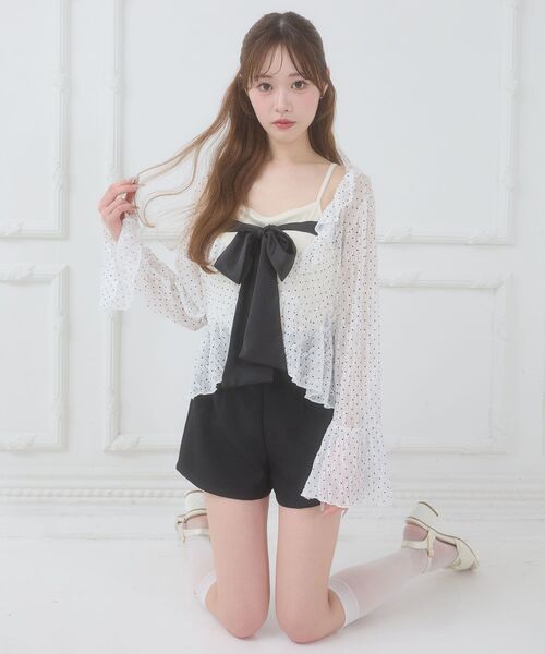 MAJESTIC LEGON（マジェスティックレゴン）の「ビッグリボンカップ付きキャミ（キャミソール・レディース・ブラック/アイボリー/ピンク/ホワイト系その他3・MEDIUM）」の11枚目の写真