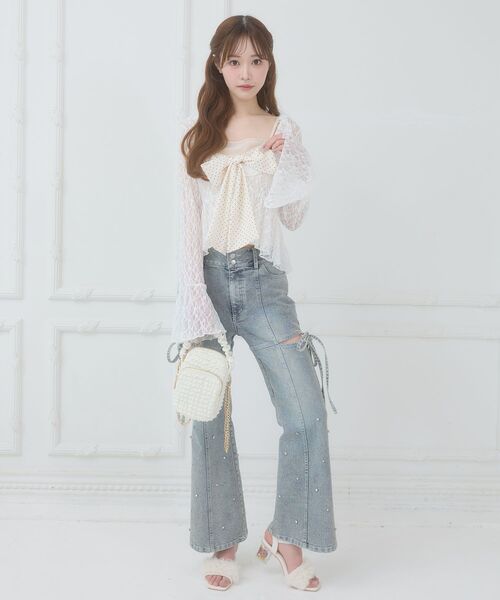 MAJESTIC LEGON（マジェスティックレゴン）の「ビッグリボンカップ付きキャミ（キャミソール・レディース・ブラック/アイボリー/ピンク/ホワイト系その他3・MEDIUM）」の15枚目の写真