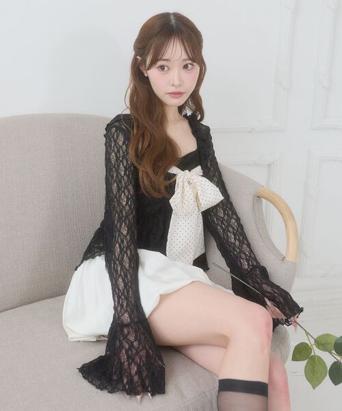 MAJESTIC LEGON（マジェスティックレゴン）の「ビッグリボンカップ付きキャミ（キャミソール・レディース・ブラック/アイボリー/ピンク/ホワイト系その他3・MEDIUM）」の19枚目の写真