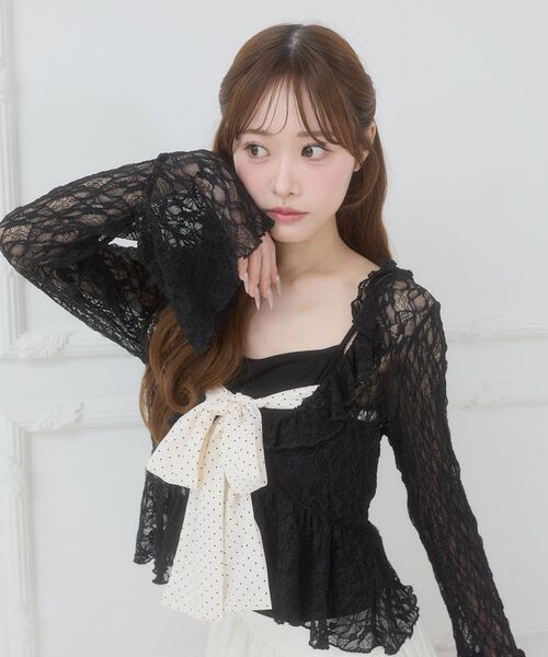 MAJESTIC LEGON（マジェスティックレゴン）の「ビッグリボンカップ付きキャミ（キャミソール・レディース・ブラック/アイボリー/ピンク/ホワイト系その他3・MEDIUM）」の20枚目の写真