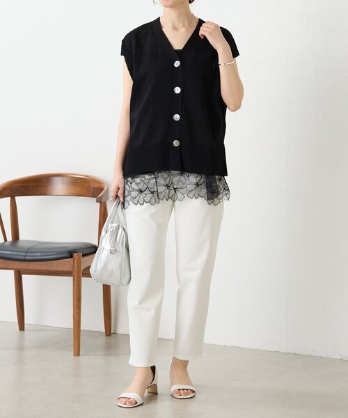 LIVETART（リヴェタート）の「シアーレースキャミ（キャミソール・レディース・ブラック/ホワイト・FREE）」の21枚目の写真