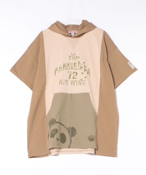 PANDIESTA（パンディエスタ）の「ミリタリー切替フーディーTee(M2)（パーカー・メンズ・ブラック/アイボリー/カーキ・M/L/XL）」の3枚目の写真