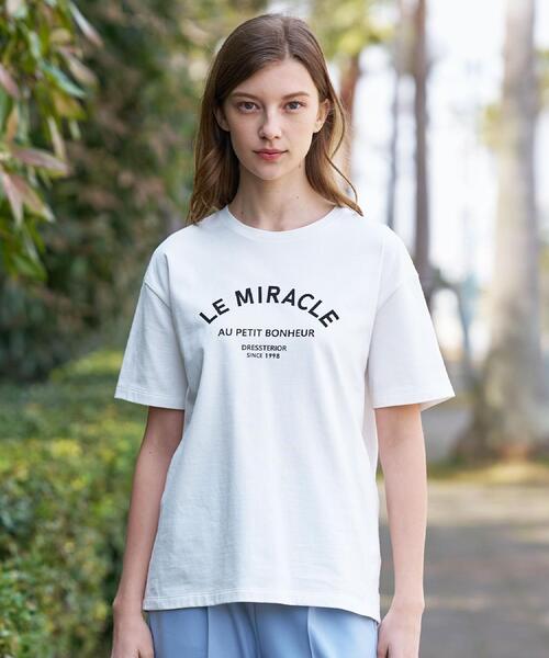 DRESSTERIOR(ドレステリア)の「ル ミラクルロゴT(Tシャツ/カットソー・レディース・ネイビー/レッド系1/オフホワイト・38/36/34)」の1枚目の写真