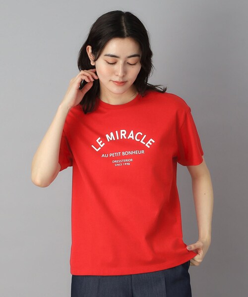 DRESSTERIOR(ドレステリア)の「ル ミラクルロゴT(Tシャツ/カットソー・レディース・ネイビー/レッド系1/オフホワイト・38/36/34)」の14枚目の写真