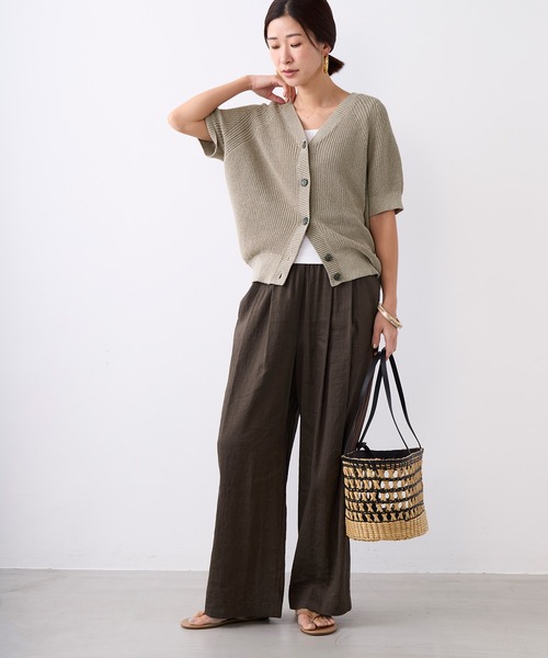 MICA&DEAL(マイカ&ディール)の「シアーワイドパンツ〈2サイズ展開〉〈セットアップ対応〉(その他パンツ・レディース・ブラウン/オフホワイト/チャコールグレー・36/38)」の4枚目の写真