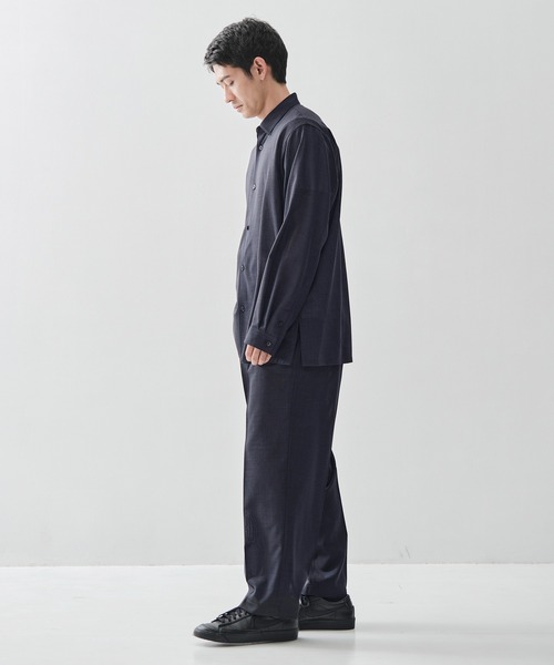 ATON(エイトン)の「【ATON / エイトン】TWIST WOOL GAUZE LOOSE FIT SHIRT(シャツ/ブラウス・メンズ・ネイビー/ダークグレー・6/4/2)」の18枚目の写真