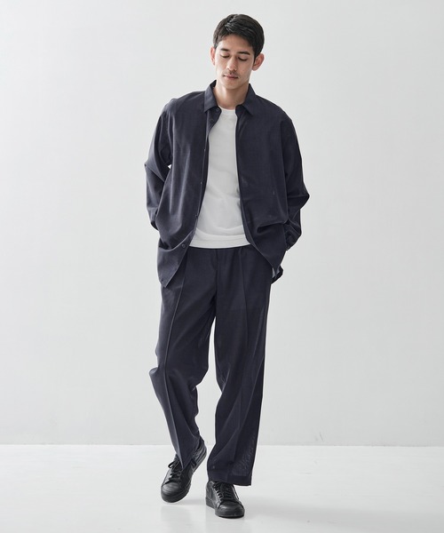 ATON(エイトン)の「【ATON / エイトン】TWIST WOOL GAUZE LOOSE FIT SHIRT(シャツ/ブラウス・メンズ・ネイビー/ダークグレー・6/4/2)」の16枚目の写真