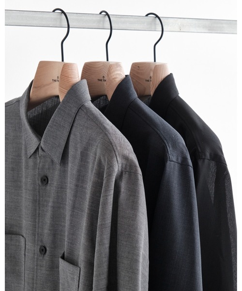 ATON(エイトン)の「【ATON / エイトン】TWIST WOOL GAUZE LOOSE FIT SHIRT(シャツ/ブラウス・メンズ・ネイビー/ダークグレー・6/4/2)」の12枚目の写真