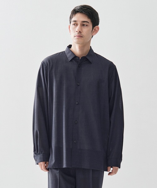 ATON / エイトン】TWIST WOOL GAUZE LOOSE FIT SHIRT（シャツ/ブラウス