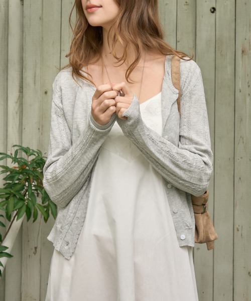 Birthday room（バースデイルーム）の「フリルデザインカーディガン/Frill design cardigan（カーディガン/ボレロ・レディース・グレー/ホワイト/ライトブルー・FREE）」の13枚目の写真