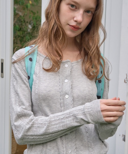 Birthday room（バースデイルーム）の「フリルデザインカーディガン/Frill design cardigan（カーディガン/ボレロ・レディース・グレー/ホワイト/ライトブルー・FREE）」の9枚目の写真