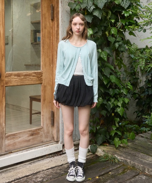 Birthday room（バースデイルーム）の「フリルデザインカーディガン/Frill design cardigan（カーディガン/ボレロ・レディース・グレー/ホワイト/ライトブルー・FREE）」の5枚目の写真