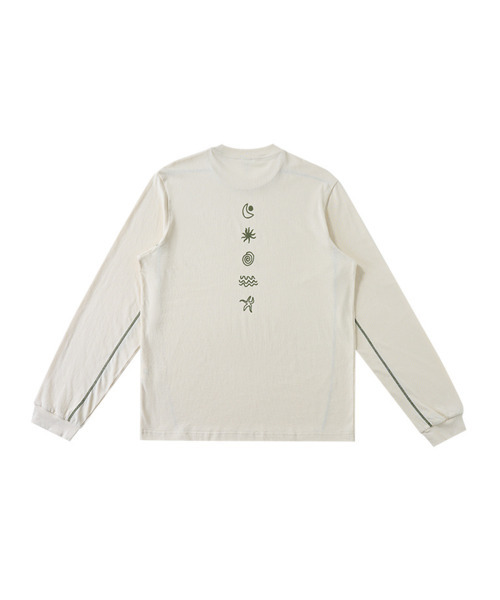BUTTON SEOUL（ボタンソウル）の「カラー スティッチ シンボリック ロングスリーブ (2 COLOR)（Tシャツ/カットソー・メンズ・ブラック/ベージュ・MEDIUM/LARGE/X-LARGE）」の3枚目の写真