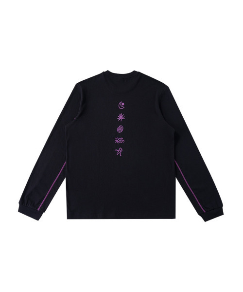 BUTTON SEOUL（ボタンソウル）の「カラー スティッチ シンボリック ロングスリーブ (2 COLOR)（Tシャツ/カットソー・メンズ・ブラック/ベージュ・MEDIUM/LARGE/X-LARGE）」の4枚目の写真