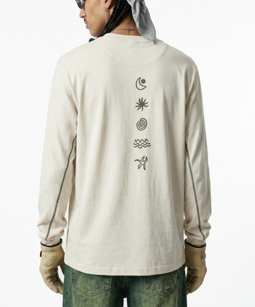 BUTTON SEOUL（ボタンソウル）の「カラー スティッチ シンボリック ロングスリーブ (2 COLOR)（Tシャツ/カットソー・メンズ・ブラック/ベージュ・MEDIUM/LARGE/X-LARGE）」の6枚目の写真