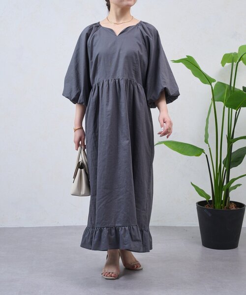 Jena espace merveilleux（ジェナ　エスパスメルヴェイユ）の「【WEB限定/インフルエンサー企画】バルーン袖切替ワンピ（ワンピース・レディース・オフホワイト/サックスブルー/チャコールグレー・FREE）」の13枚目の写真