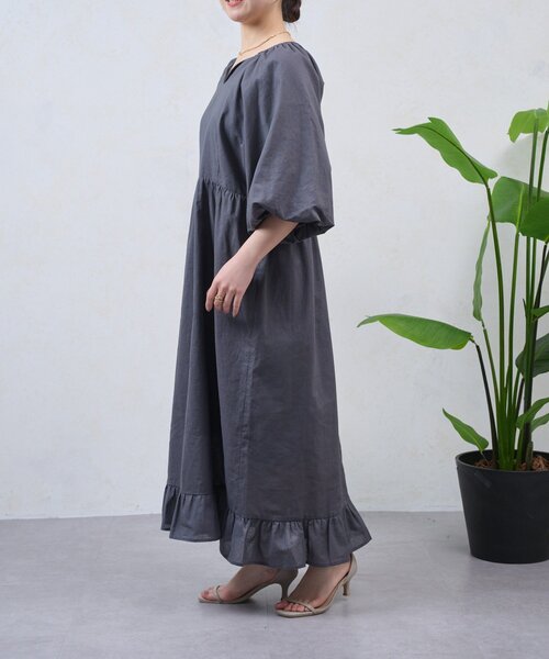 Jena espace merveilleux（ジェナ　エスパスメルヴェイユ）の「【WEB限定/インフルエンサー企画】バルーン袖切替ワンピ（ワンピース・レディース・オフホワイト/サックスブルー/チャコールグレー・FREE）」の18枚目の写真