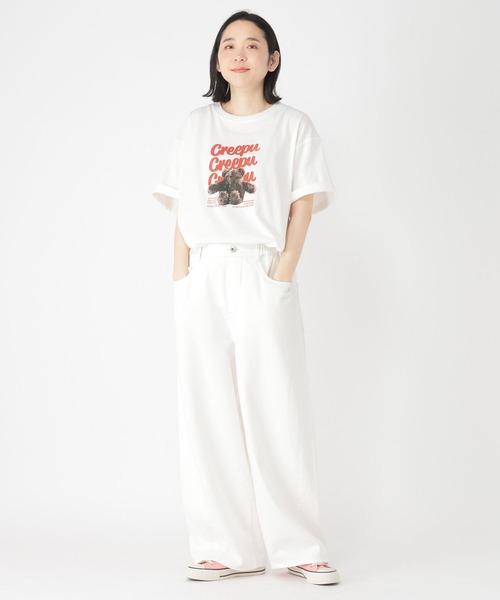 studio CLIP（スタディオクリップ）の「【Creepu】プリントTシャツ（Tシャツ/カットソー・レディース・その他2/その他1/レッド/チャコール・FREE/BIG(L)）」の5枚目の写真