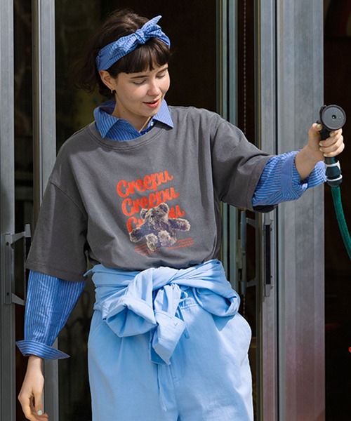 studio CLIP（スタディオクリップ）の「【Creepu】プリントTシャツ（Tシャツ/カットソー・レディース・その他2/その他1/レッド/チャコール・FREE/BIG(L)）」の13枚目の写真