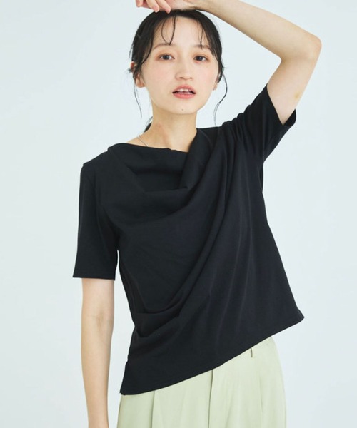 Liora by archives(リオラバイアルシーヴ)の「タックドレープトップス(Tシャツ/カットソー・レディース・オフホワイト/ブルー/アイボリー/ブラック・MEDIUM/LARGE)」の21枚目の写真
