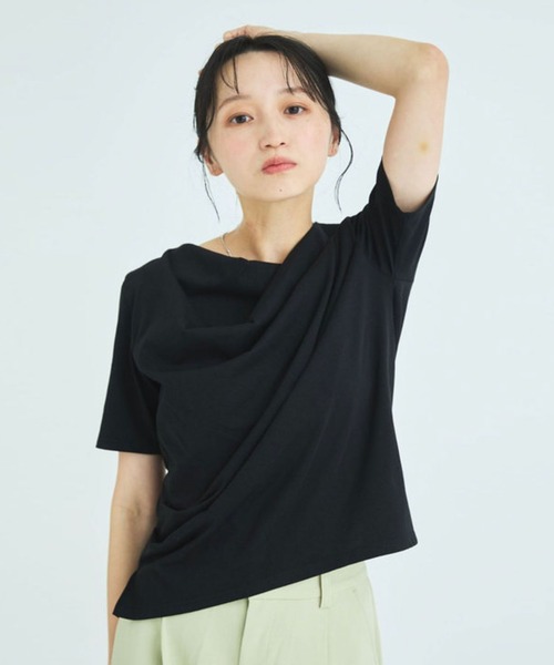 Liora by archives(リオラバイアルシーヴ)の「タックドレープトップス(Tシャツ/カットソー・レディース・オフホワイト/ブルー/アイボリー/ブラック・MEDIUM/LARGE)」の20枚目の写真