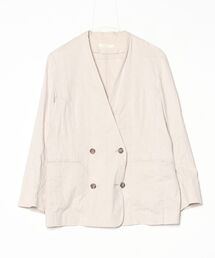Plage - Plage プラージュ ノーカラージャケット M 茶 【古着】【中古】【送料無料】 ブランド古着】Plage｜プラージュのノーカラージャケット古着通販