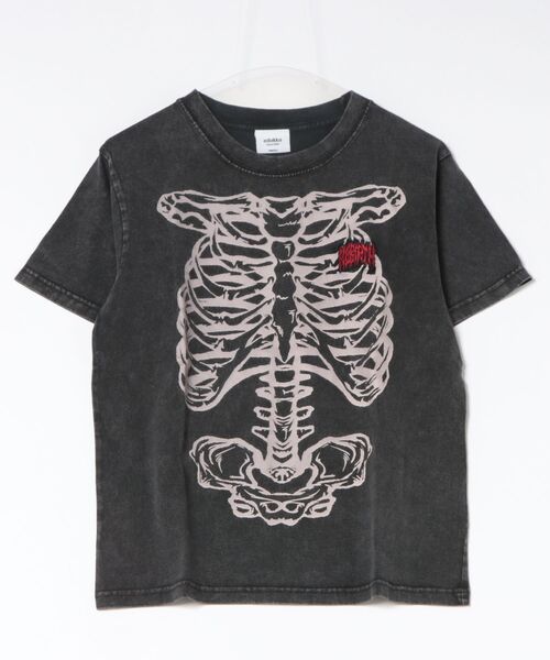 Salong hameu(サロン ハミュー)の「SNS映え ボーンプリントTシャツ/骨グラフィック トライバル刺繍/コンパクトシルエット/グランジ 韓国ストリート/ユニセックス(Tシャツ/カットソー・メンズ・カモフラージュ/ブラック系その他/ブラック・M/L/S)」の22枚目の写真