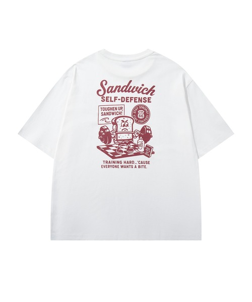 HOOK（フック）の「HOOK -original-　フードモチーフ アメリカンカートゥーンプリント ビッグTシャツ (SS)（Tシャツ/カットソー・メンズ・ライトグレー/ダークグレー/ホワイト系その他/ホワイト/ライトベージュ/ブラック/ホワイト系その他2/ブルー/ブラック系その他・XL/M/L）」の12枚目の写真