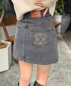 WEB限定/セットアップ対応】ポケット刺繍台形デニムスカート（スカート