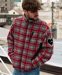 STUD MUFFIN（スタッドマフィン）の「mj11559- ムックボアチェック サガラパッチワークジップアップスタンドカラーブルゾン(624-09219)（ブルゾン）」