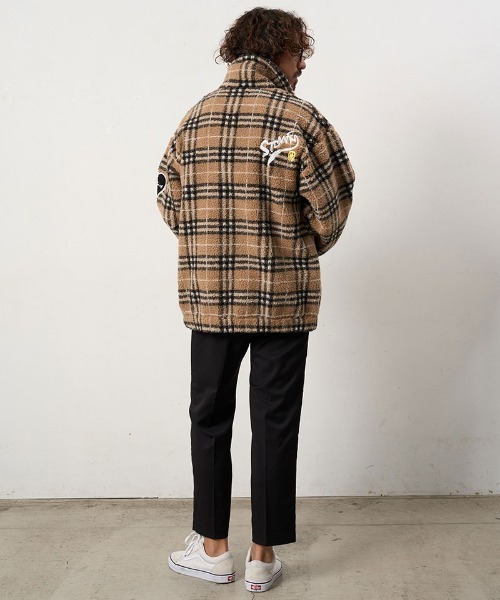 STUD MUFFIN(スタッドマフィン)の「mj11559- ムックボアチェック サガラパッチワークジップアップスタンドカラーブルゾン(624-09219)(ブルゾン・メンズ・ミックスグレー/レッド/ベージュ・2/3/4)」の18枚目の写真