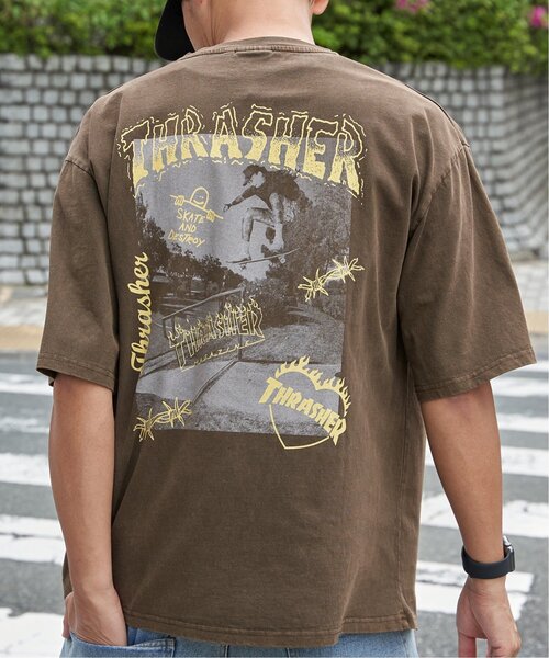 VENCEEXCHANGE（ヴァンスエクスチェンジ）の「【THRASHER ／スラッシャー】ピグメントフォトプリントT（Tシャツ/カットソー・メンズ・チャコール/グレー/ピンク/ブラウン・LL/M/L）」の5枚目の写真