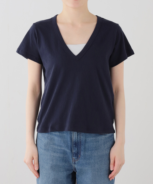 Deuxieme Classe(ドゥーズィエムクラス)の「【LE SET/ル セット】LAURA V NECK TEE(Tシャツ/カットソー・レディース・ブラック/ホワイト/ネイビー・FREE)」の6枚目の写真