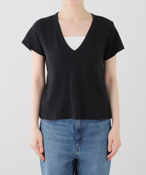 Deuxieme Classe(ドゥーズィエムクラス)の「【LE SET/ル セット】LAURA V NECK TEE(Tシャツ/カットソー・レディース・ブラック/ホワイト/ネイビー・FREE)」の13枚目の写真