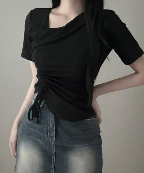 semplice(センプリチェ)の「Tシャツ【韓国ファッション】(Tシャツ/カットソー・レディース・ホワイト/ブラック/ピンク・F)」の13枚目の写真