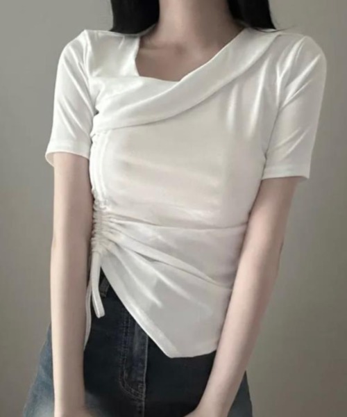 semplice(センプリチェ)の「Tシャツ【韓国ファッション】(Tシャツ/カットソー・レディース・ホワイト/ブラック/ピンク・F)」の14枚目の写真
