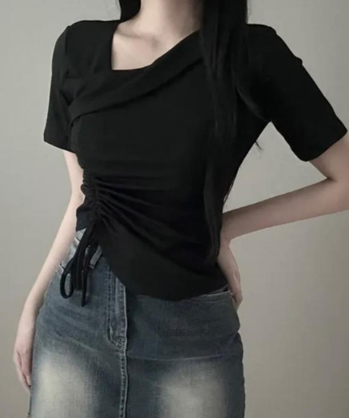 semplice(センプリチェ)の「Tシャツ【韓国ファッション】(Tシャツ/カットソー・レディース・ホワイト/ブラック/ピンク・F)」の10枚目の写真