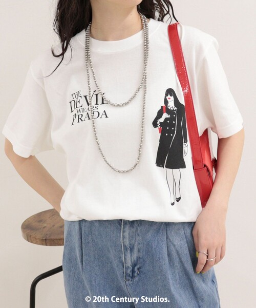 fredy emue(フレディエミュ)の「【GOOD ROCK SPEED/グッドロックスピード】The DEVIL wears PRADA半袖Tシャツ(Tシャツ/カットソー・レディース・ホワイト系その他/ホワイト系その他2・38)」の2枚目の写真